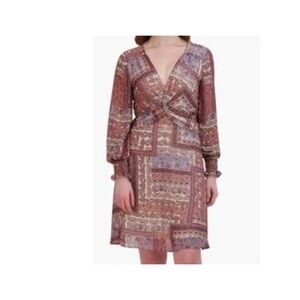 Julia Jordan Paisley Cut Out Fit‎ And Flare Dress In Brown NWT